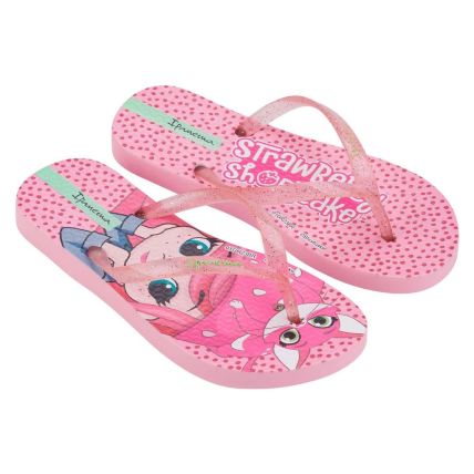 Chinelo Infantil Ipanema Moranguinho Bubble - 25510 - Rosa/Rosa Glitter - Atacado