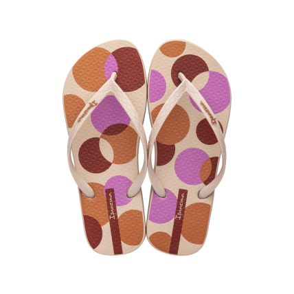 Chinelo Feminino Ipanema Temas V - 25868 - Bege/Vermelho/Laranja - Atacado