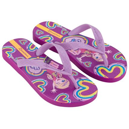 Chinelo Infantil Ipanema Polly E Max Steel - 26048 - Lilás/Amarelo - Atacado