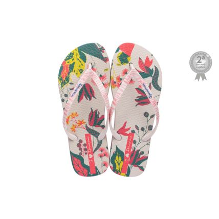 Chinelo Feminino Ipanema Flower Bomb - 26890 - Bege/verde/rosa - Atacado
