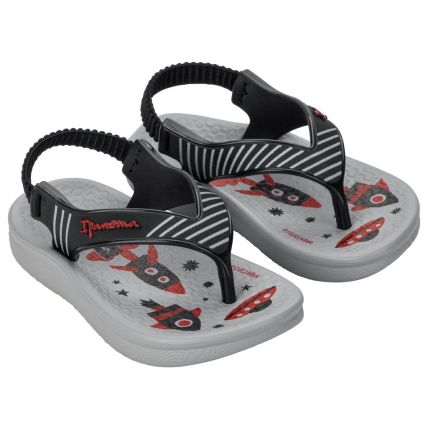 Chinelo Baby Ipanema Anatomica Soft - 26121 - Cinza/preto/vermelho - Atacado