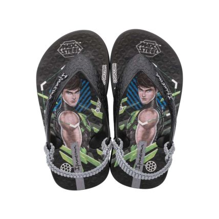 Chinelo Baby Ipanema Polly E Max Steel - 26349 - Preto/cinza - Atacado