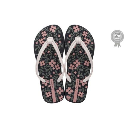 Chinelo Feminino Ipanema Elo Print - 26468 - Preto/bege/rosa - Atacado