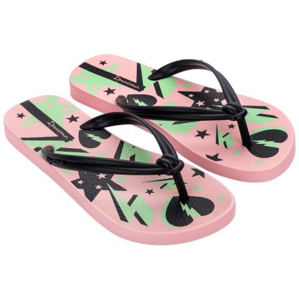 Chinelo Feminino Ipanema Elo Print - 26468 - Rosa/preto/verde - Atacado