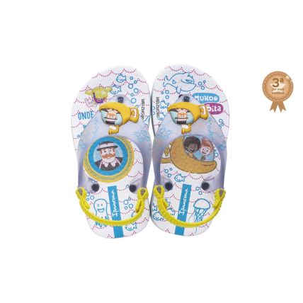 Chinelo Baby Ipanema Mundo Bita - 26498 - Branco/vidro - Atacado