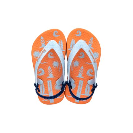 Chinelo Baby Ipanema Fofura - 26549 - Laranja/azul - Atacado