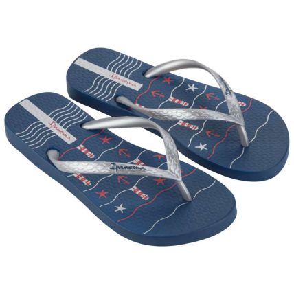Chinelo Feminino Ipanema Oasis - 26571 - Azul/prata/vermelho - Atacado