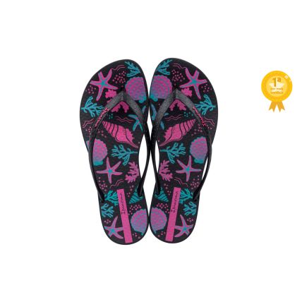Chinelo Feminino Ipanema Wave Elegance - 26594 - Preto/rosa/azul - Atacado