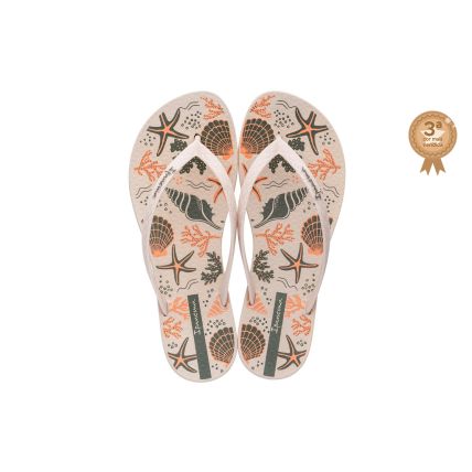 Chinelo Feminino Ipanema Wave Elegance - 26594 - Bege/laranja/verde - Atacado
