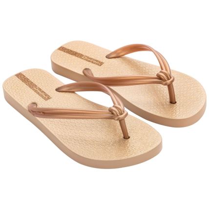 Chinelo Feminino Ipanema Elo Chic - 26743 - Bege Glitter/Ouro - Atacado