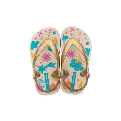 Chinelo Baby Ipanema Brilha - 26744 - Bege/vidro Glitter - Atacado