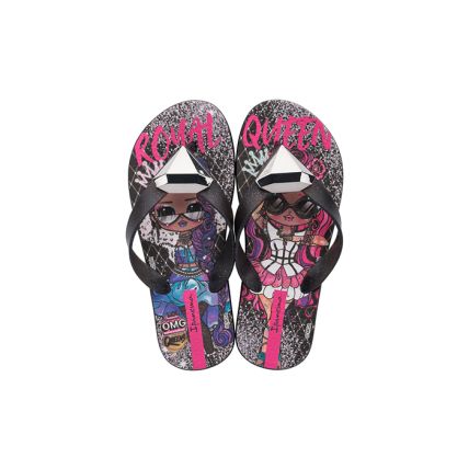 Chinelo Infantil Ipanema Lol Omg - 26756 - Preto/preto Glitter - Atacado