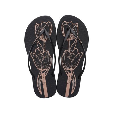 Chinelo Feminino Ipanema Easy Print - 26759 - Preto/preto/rosa - Atacado