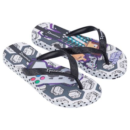 Chinelo Infantil Ipanema Authentic Games Skin - 26774 - Branco/Preto - Atacado