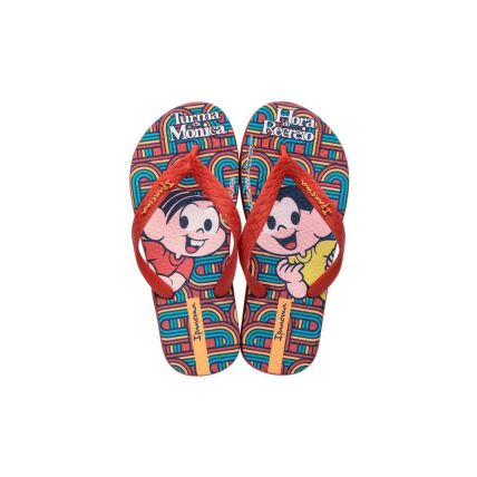 Chinelo Infantil Ipanema Turma Da Monica - 26790 - Vermelho/amarelo - Atacado