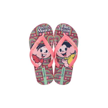Chinelo Infantil Ipanema Turma Da Monica - 26790 - Rosa/verde - Atacado