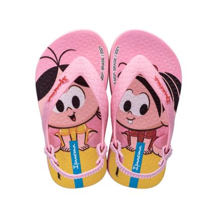 Chinelo Baby Ipanema Turma Da Monica - 26791 - Rosa/rosa/amarelo - Atacado