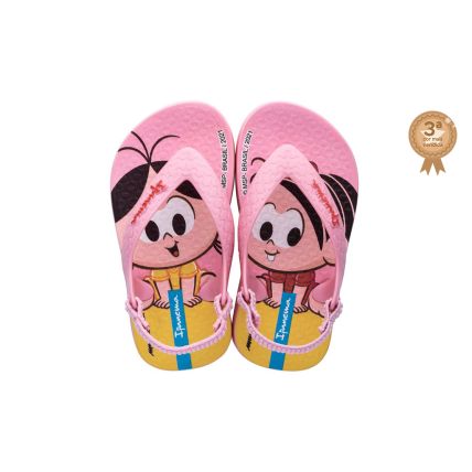 Chinelo Baby Ipanema Turma Da Monica - 26791 - Rosa/rosa/amarelo - Atacado