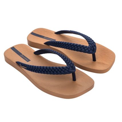 Chinelo Feminino Ipanema Fever Trecce - 26801 - Marrom/azul - Atacado