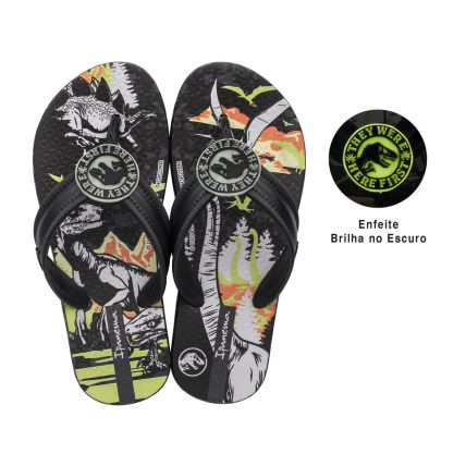Chinelo Infantil Ipanema Jurassic World Adventure - 26815 - Preto/verde - Atacado