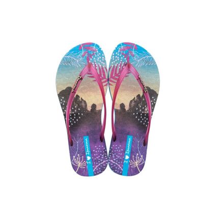 Chinelo Feminino Ipanema Easy Tropicalia - 26823 - Azul/rosa Transparente - Atacado