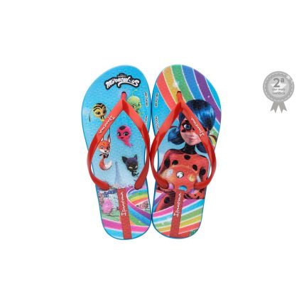 Chinelo Infantil Ipanema Ladybug -26828 - Azul/vermelho - Atacado