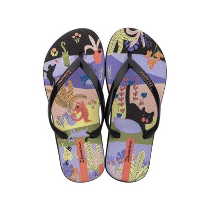 Chinelo Infantil Ipanema Pets Pop - 26836 - Preto/lilas/laranja - Atacado