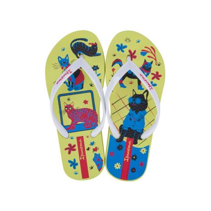Chinelo Infantil Ipanema Pets Pop - 26836 - Amarelo/Branco/Azul - Atacado