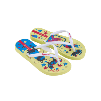 Chinelo Infantil Ipanema Pets Pop - 26836 - Amarelo/Branco/Azul - Atacado