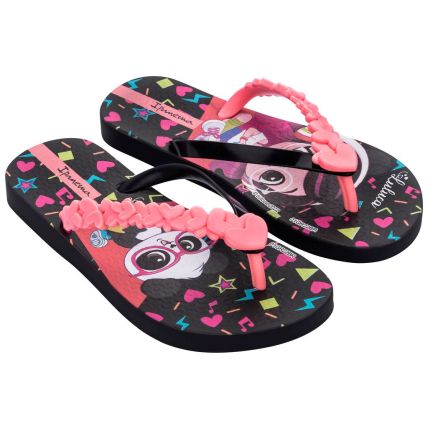 Chinelo Infantil Ipanema Luluca Amor - 26853 - Preto/rosa - Atacado