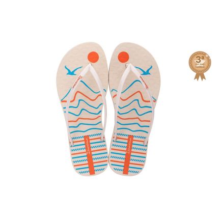 Chinelo Feminino Ipanema Easy Trendy - 26862 - Bege/laranja/azul - Atacado