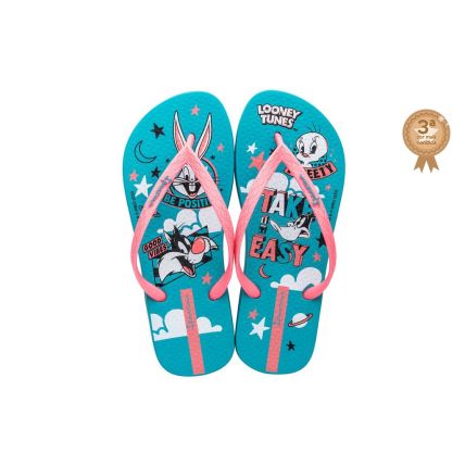 Chinelo Feminino Ipanema Looney Tunes Vibes - 26867 - Azul/rosa/branco - Atacado