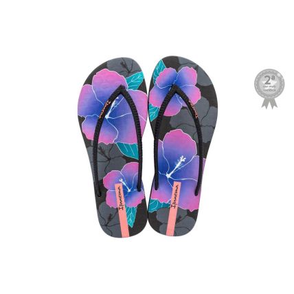 Chinelo Feminino Ipanema Praiana - 26869 - Preto/preto/roxo - Atacado