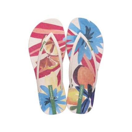 Chinelo Feminino Ipanema Praiana - 26869 - Bege/bege/azul - Atacado