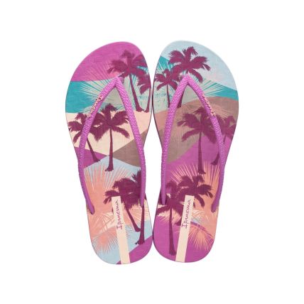 Chinelo Feminino Ipanema Praiana - 26869 - Lilas/lilas/verde - Atacado