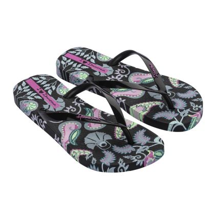 Chinelo Feminino Ipanema Folk - 26870 - Preto/preto/verde - Atacado