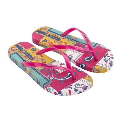 Chinelo Feminino Ipanema Folk - 26870 - Branco/rosa - Atacado