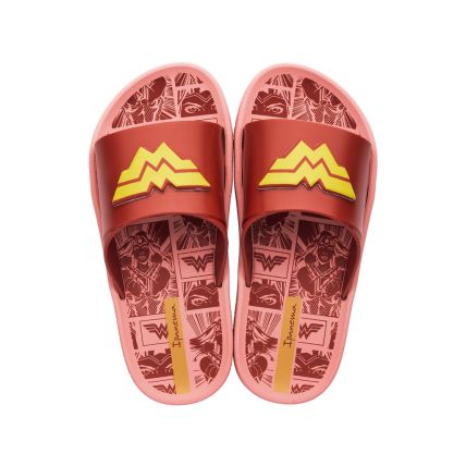 Chinelo Slide Infantil Ipanema Liga Da Justiça Force - 26886 - Rosa/vermelho - Atacado