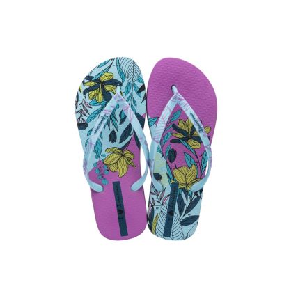 Chinelo Feminino Ipanema Flower Bomb - 26890 - Azul/lilas/verde - Atacado