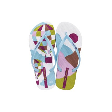 Chinelo Feminino Ipanema Wow - 26898 - Branco/azul - Atacado