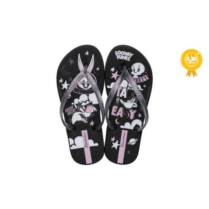 Chinelo Infantil Ipanema Looney Tunes Vibes - 26900 - Preto/branco/rosa - Atacado
