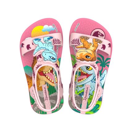 Assandalhado Baby Ipanema Jurassic World Dinos - 26902 - Rosa/azul/laranja - Atacado