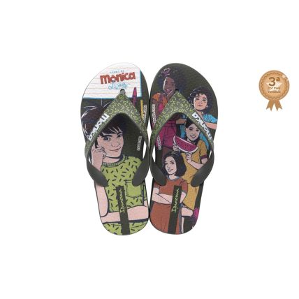 Chinelo Infantil Ipanema Turma Da Monica Lições - 26921 - Verde/verde - Atacado