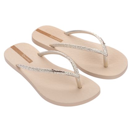 Chinelo Feminino Ipanema Easy Metallic - 26926 - Bege/ouro - Atacado