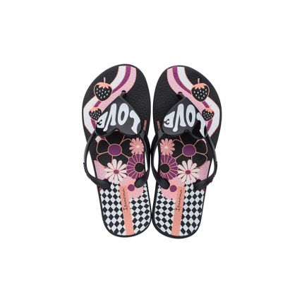 Chinelo Infantil Ipanema Love Floral - 26935 - Preto/branco/rosa - Atacado