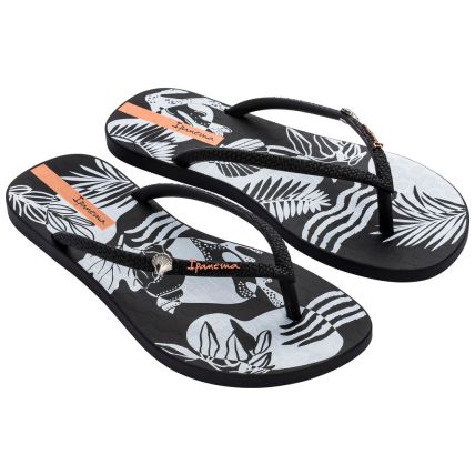 Chinelo Feminino Ipanema Praiana Chic - 26939 - Preto/preto/laranja - Atacado