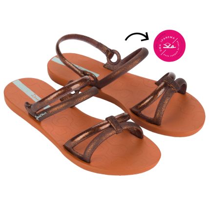 Sandália Feminina Ipanema Do Seu Jeito - 26956 - Laranja Glitter - Atacado