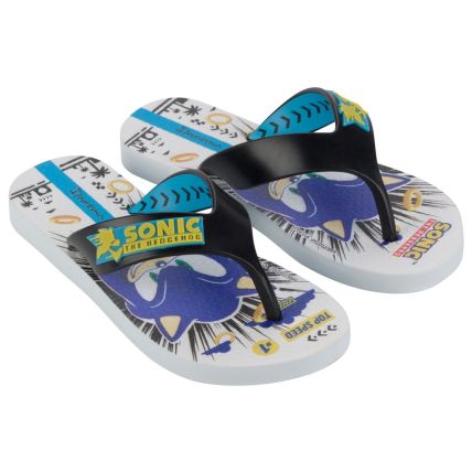Chinelo Infantil Ipanema Sonic Game - 26958 - Branco/Preto/Azul - Atacado