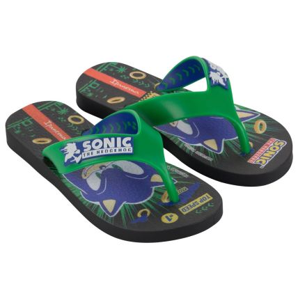 Chinelo Infantil Ipanema Sonic Game - 26958 - Preto/Verde/Azul - Atacado