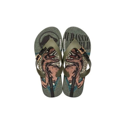 Chinelo Infantil Ipanema Jurassic Rock - 26959 - Verde/bege/preto - Atacado